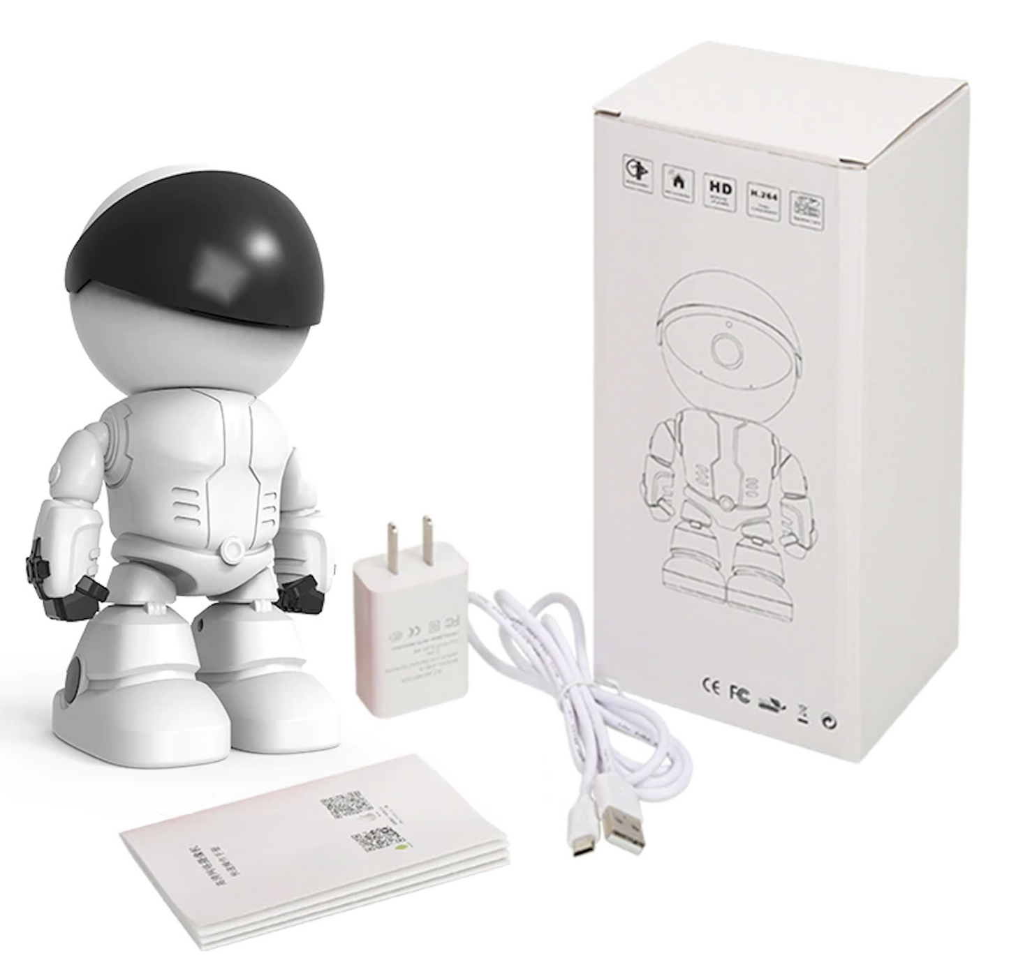 355° Robot Security WiFi Camera - WHITE