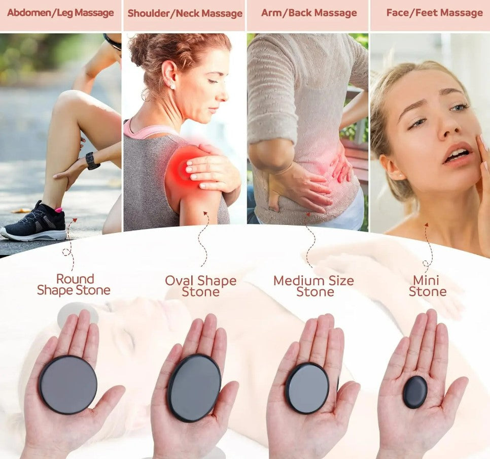 Portable Bianstone Hot Stones Massage Set with Heater Kit - 20 pcs