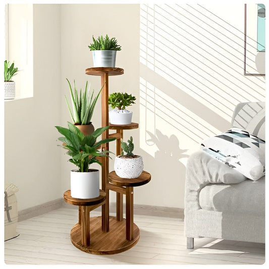 Plant Shelf Display Stand Multi Tier Elegant Rolling Plant Shelf Display Stand with Wheels