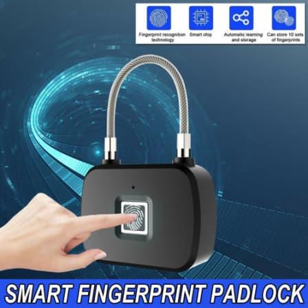 Fingerprint Lock Luggage Anti-theft Security Padlock Door Smart and Keyless