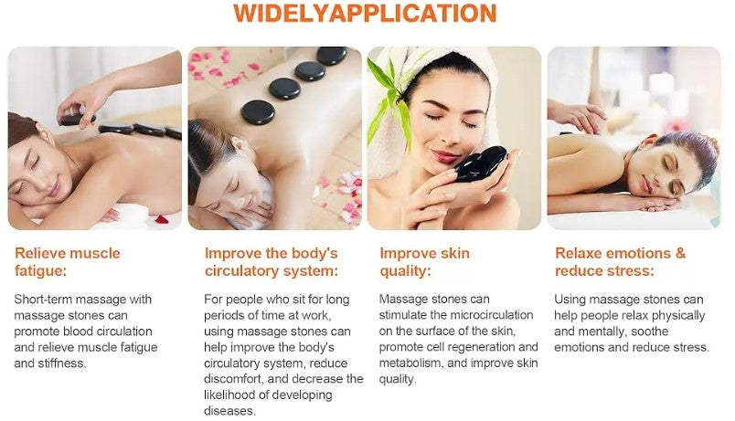 Portable Bianstone Hot Stones Massage Set with Heater Kit - 20 pcs