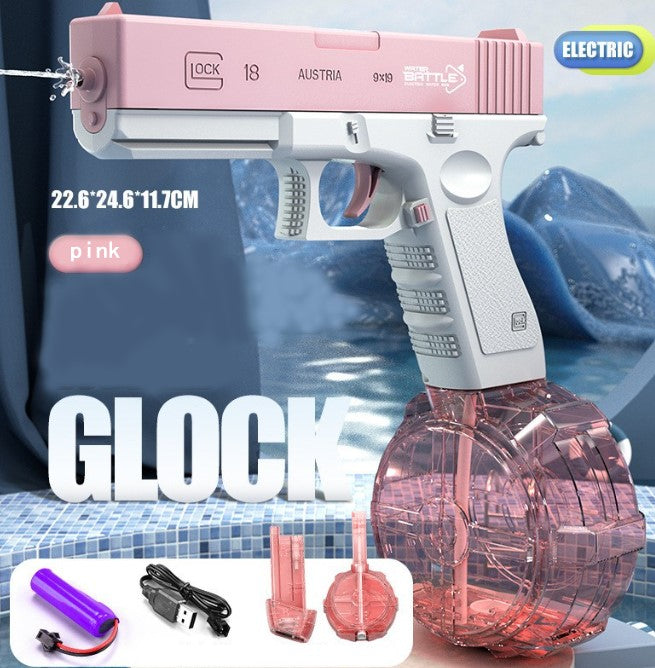 Fully Automatic Continuous Electric Water Gun Glock - Pink