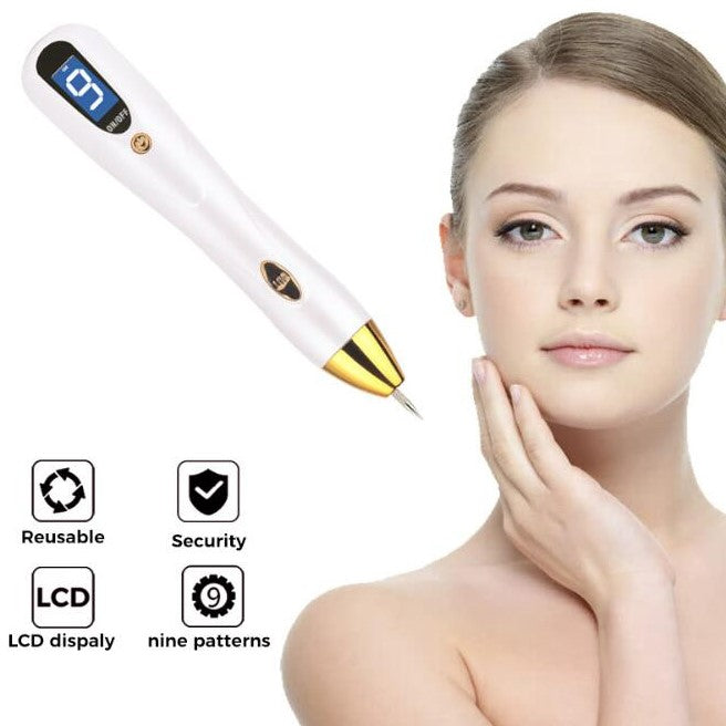 Skin Care Laser Mole, Tattoo Freckle, Wart Corns Dark Spot Removal Pen LCD - Pink