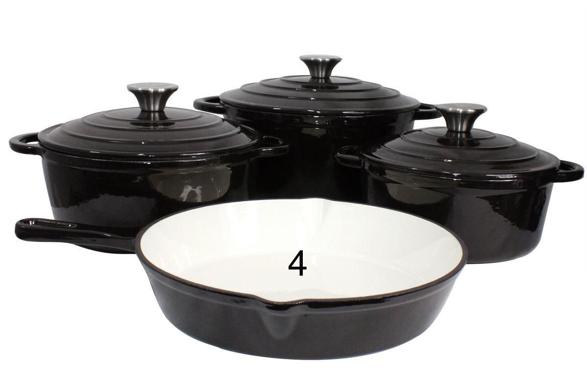 Cast Iron Pot Set 7pcs - Black_0