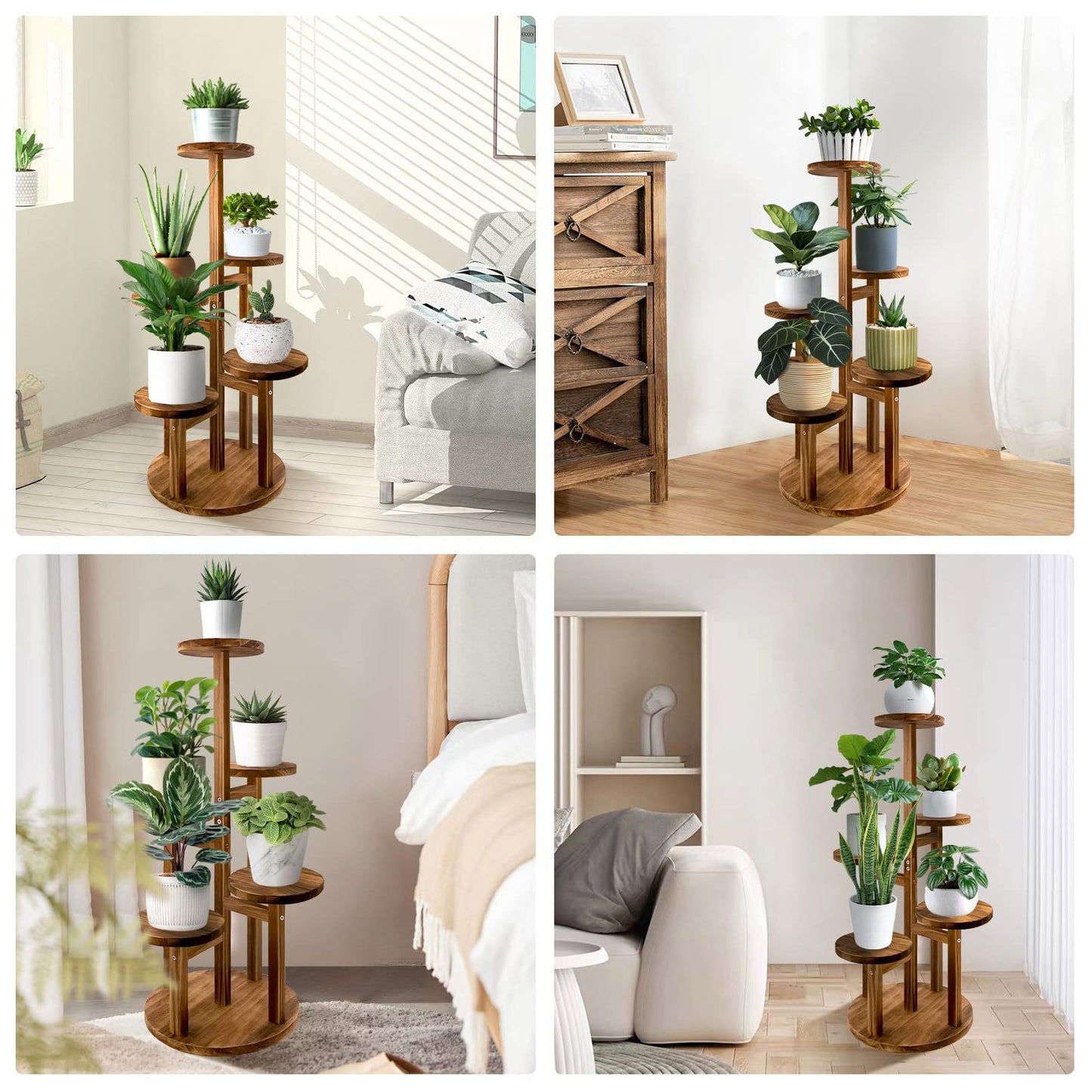 Plant Shelf Display Stand Multi Tier Elegant Rolling Plant Shelf Display Stand with Wheels