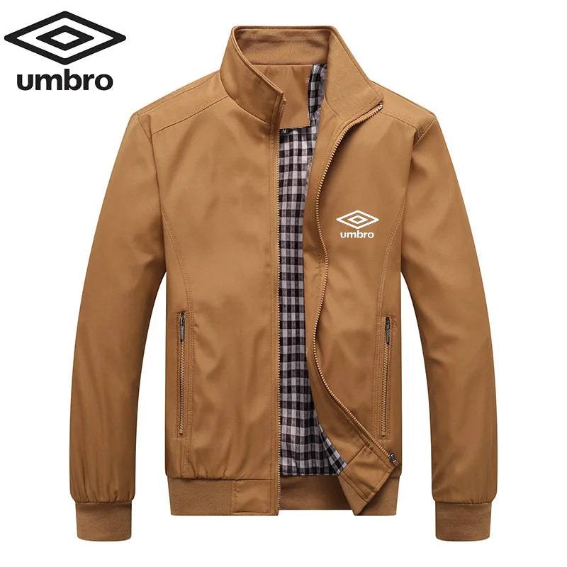 High Quality Embroidered Umbro Spring /Autumn Casual Fashion Slim Fit Bomb Jacket Baseball Collar Men's Jacket M-6XL