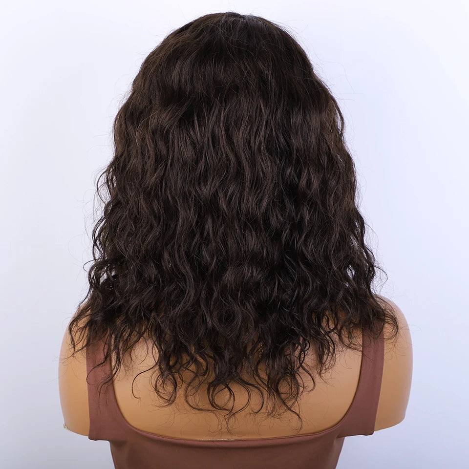 Sleek Bodywave Human Hair Wigs For Women 2# Brown Colored 100% Real Brazilian Hair Wigs 16 Inch Short Ready To Wear 4# Wigs