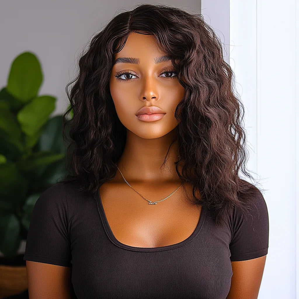 Sleek Bodywave Human Hair Wigs For Women 2# Brown Colored 100% Real Brazilian Hair Wigs 16 Inch Short Ready To Wear 4# Wigs