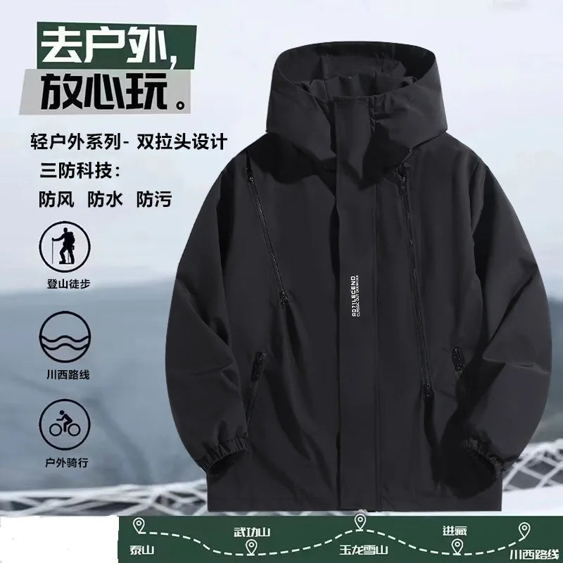 New Big Size Outdoor Charge Coat Men Spring and Autumn Plus Size  Waterproof Windproof Jacket 190kg 12xl 11XL Coats Men 10XL 9XL