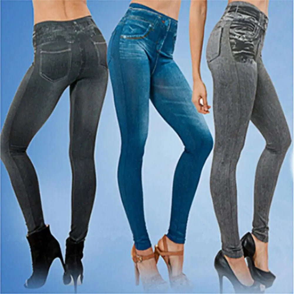 Women Jeans Stretch Skin-friendly Soft Multi Pockets High Waist Jeans   Pants  for Shopping