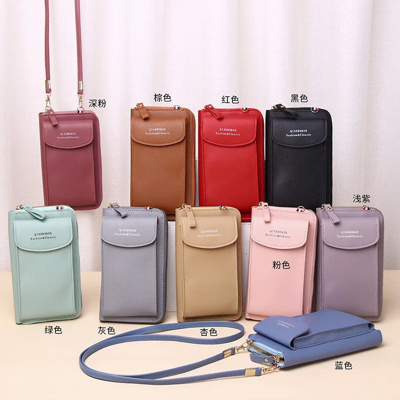 Women Bag Smartphone Wallet Tassel Leather Shoulder Strap Handbag Waterproof Women Wallet Bag Touch Screen Cell Phone Purse Bag