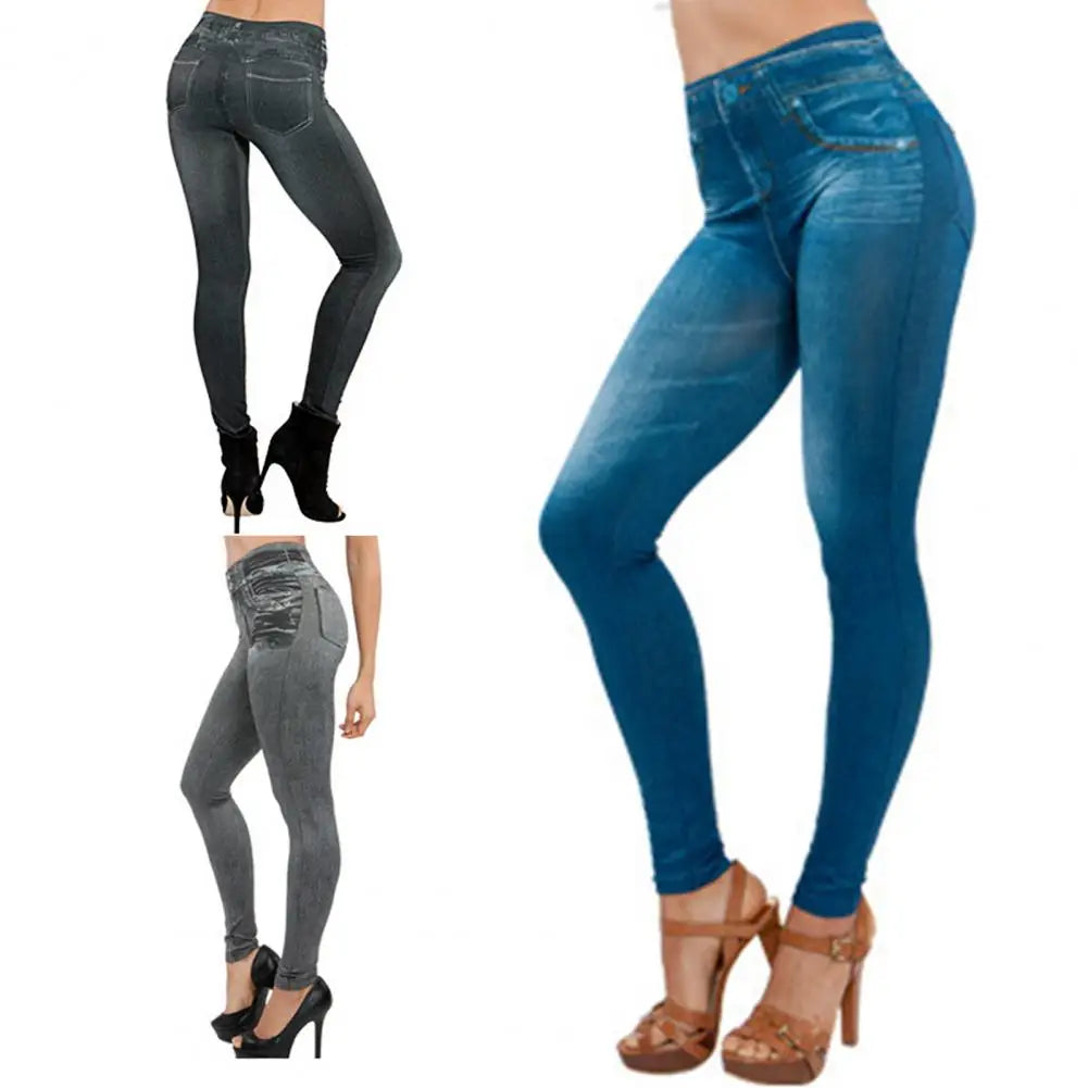 Women Jeans Stretch Skin-friendly Soft Multi Pockets High Waist Jeans   Pants  for Shopping