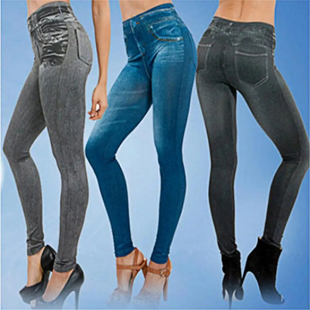 Women Jeans Stretch Skin-friendly Soft Multi Pockets High Waist Jeans   Pants  for Shopping